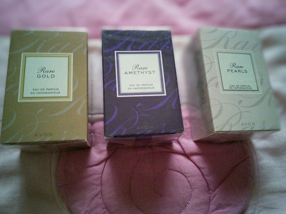 Eau de Parfum Rare Gold, Rare Pearls e Rare Amethyst