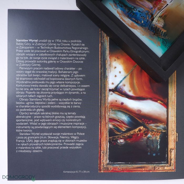 Obraz na szkle, abstrakcja, Stanisław Wyrtel