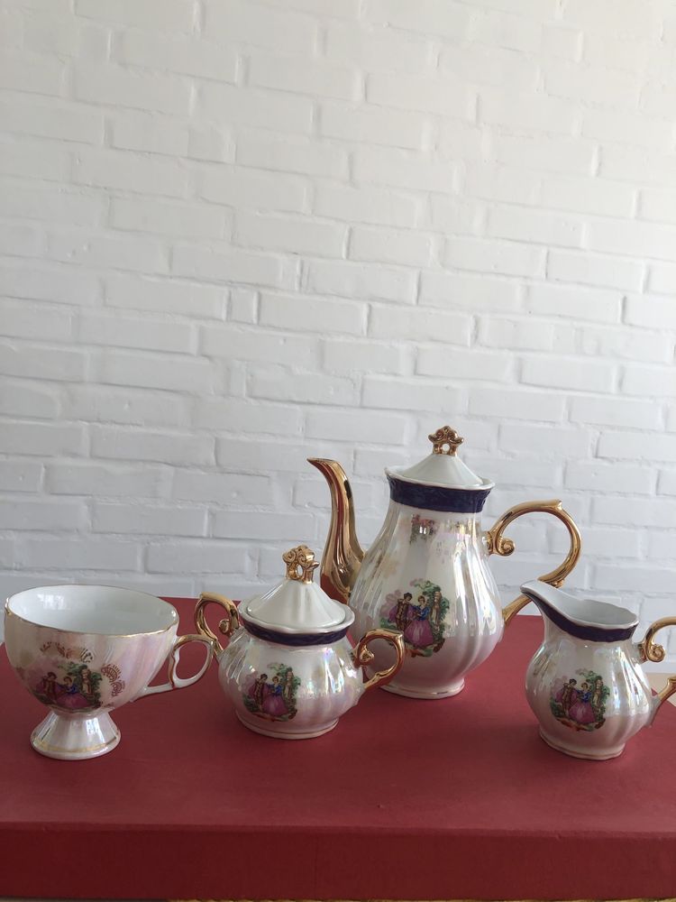 Porcelana serwis kawowy retro serwis