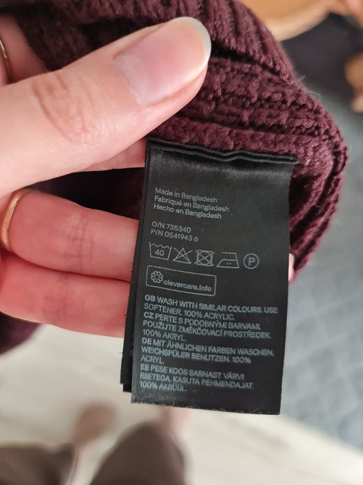 Sweterek bordowy oversize, unisex