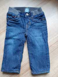 Grube ocieplane spodnie jeansy GAP 74 80