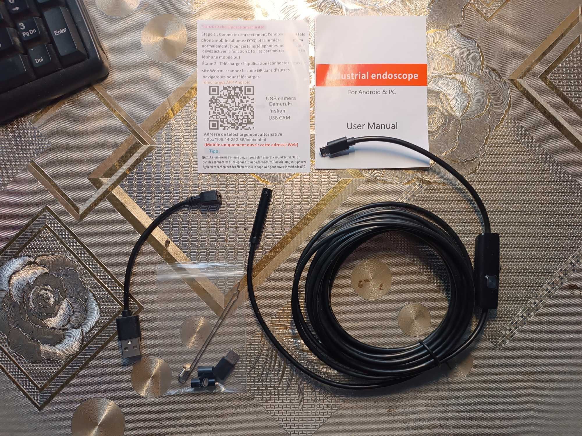 Эндоскоп-бороскоп 5 метров 3в1 Micro-USB/USB-C/ЮСБ ПК