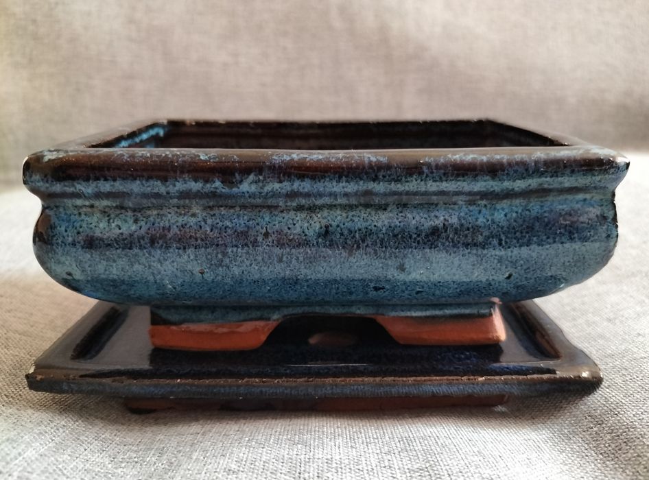 Ceramiczna doniczka do bonsai z podstawką