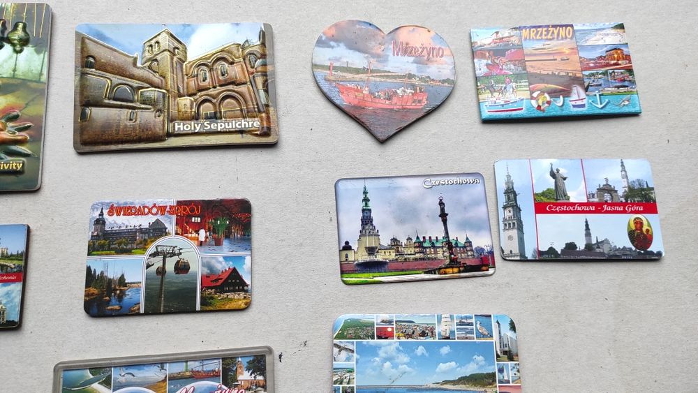 Magnesy na lodówkę 3x Jeruzalem  Jan Paweł Paryż  24 sztuki