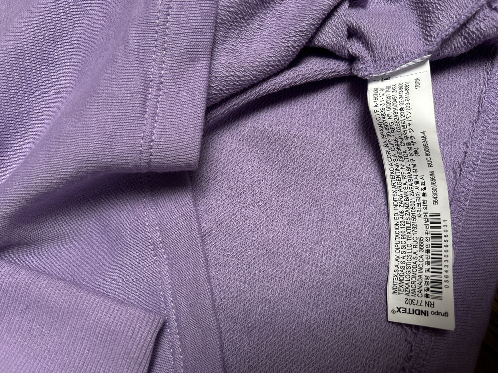 Zara M liliowa bluza z kapturem