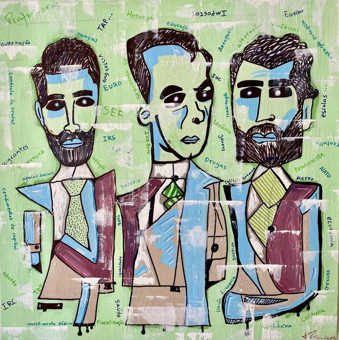 Retratos do Futuro Primeiro-Ministro (Eleições) - quadro em tela 80x80