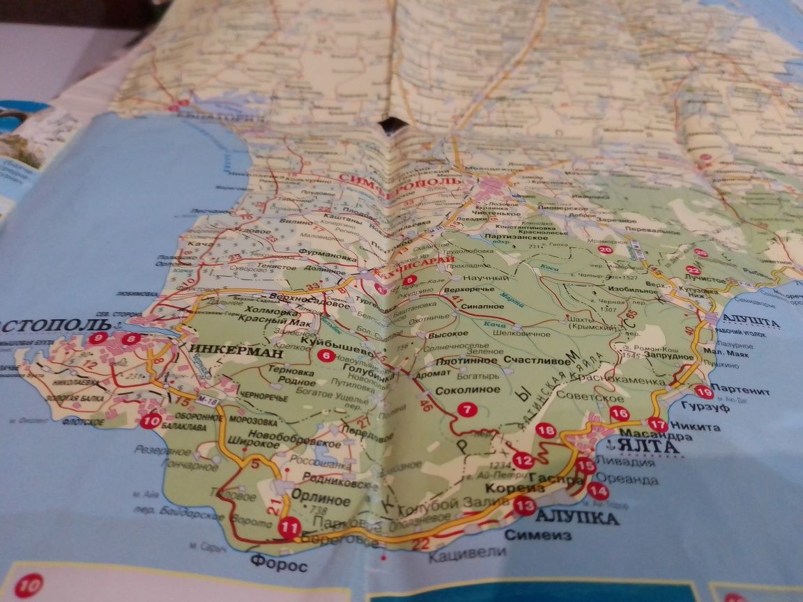 Туристкая карта Крым М 1:500000