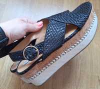 Sandałki espadryle na platformie Zara r.40/41