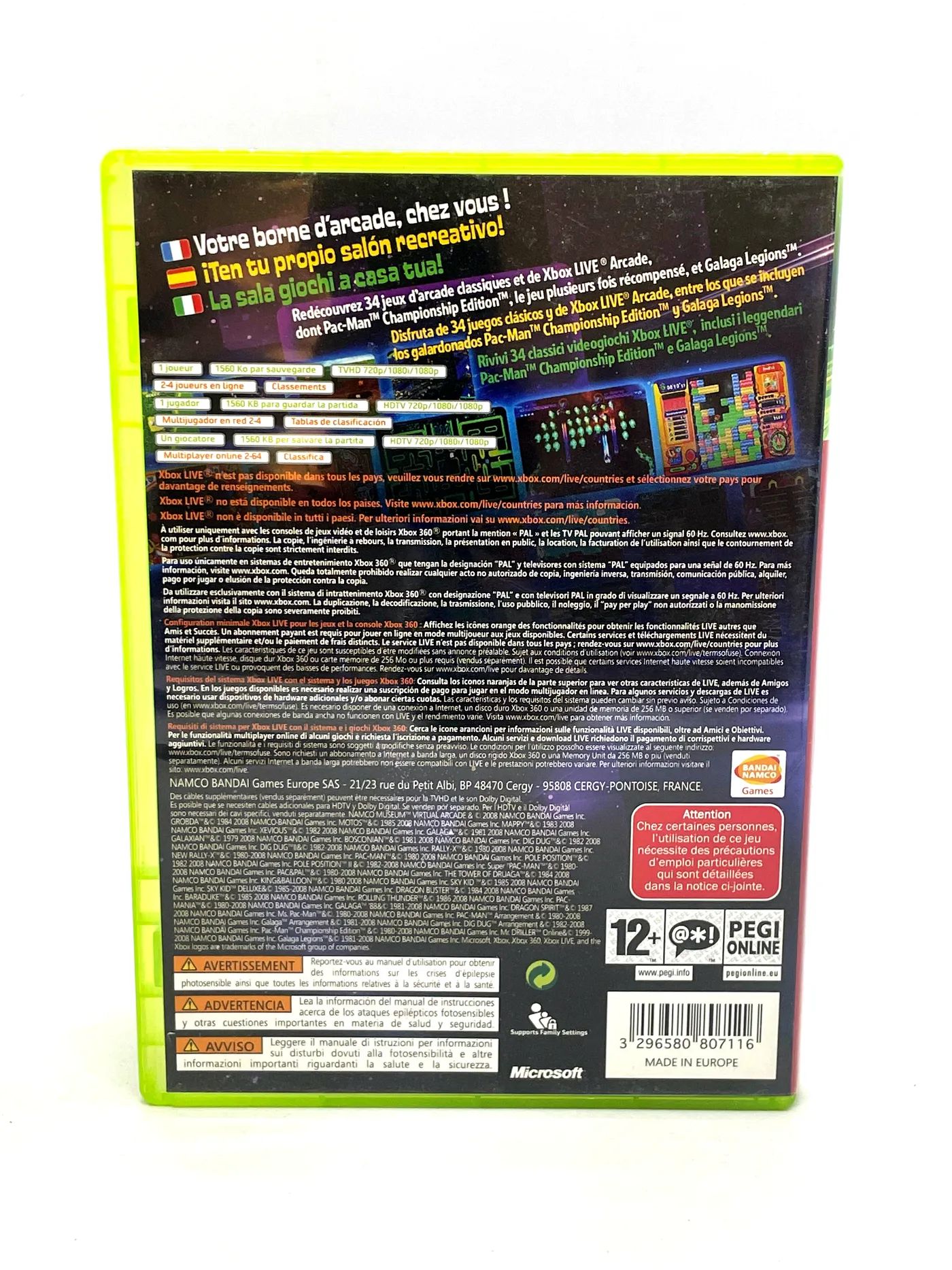 Namco Museum Virtual Arcade Xbox 360 Po Angielsku