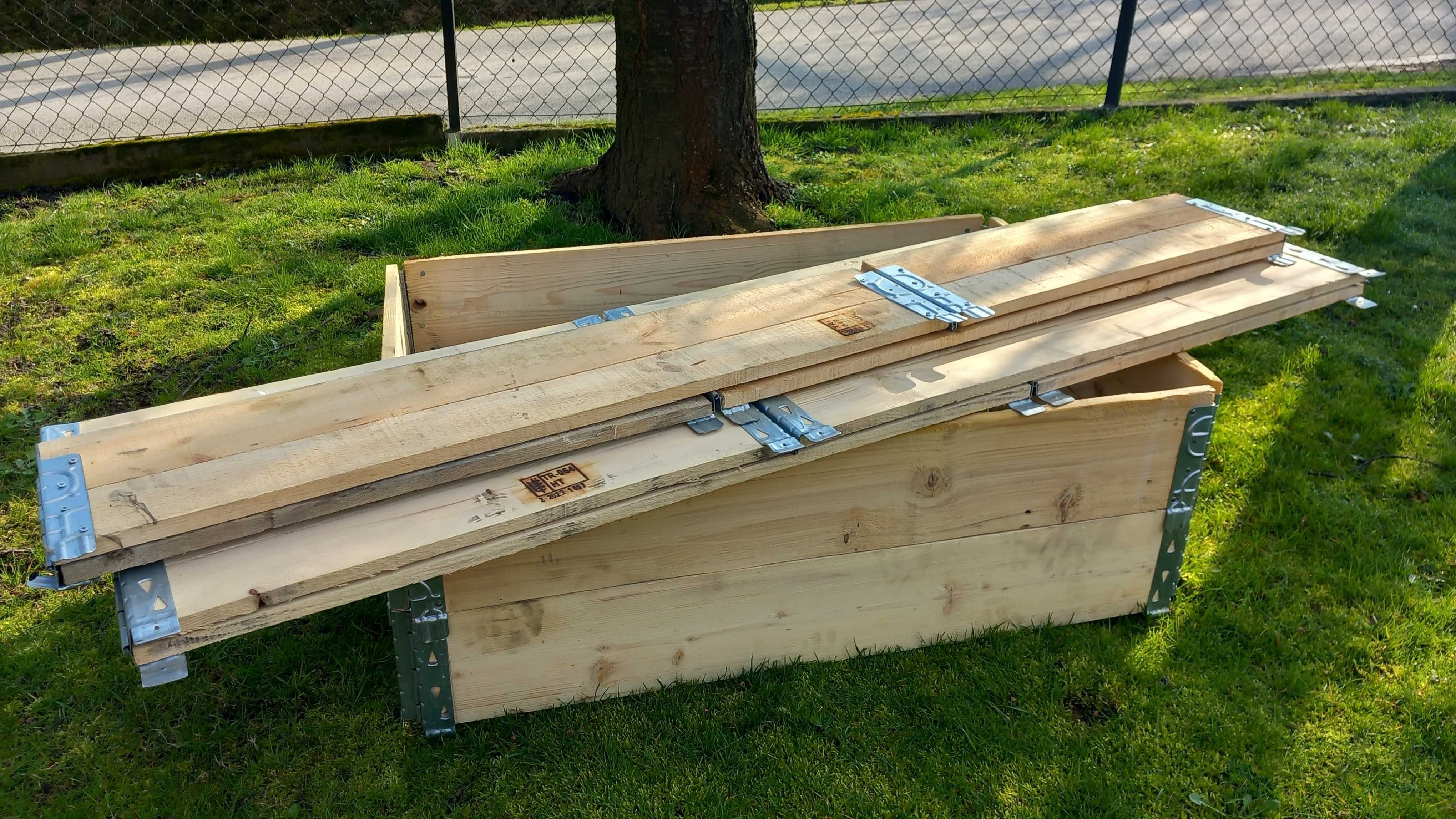 Drewniane nadstawki paletowe ramka do ogrodu z deski 120 x 80 cm