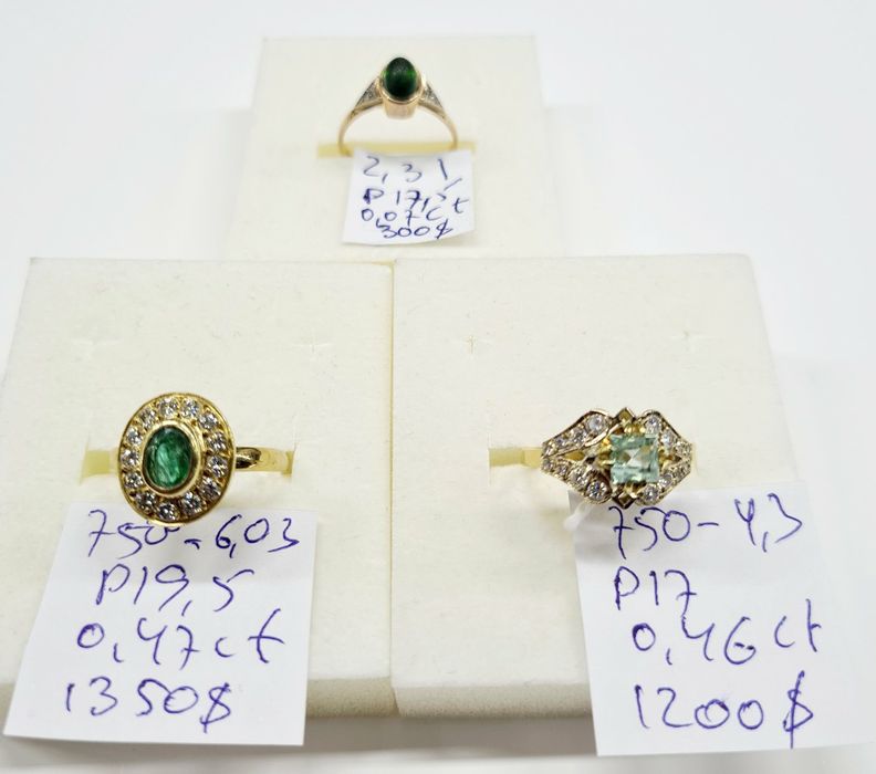 Продам золотое кольца с изумрудом и бриллиантами производства СССР