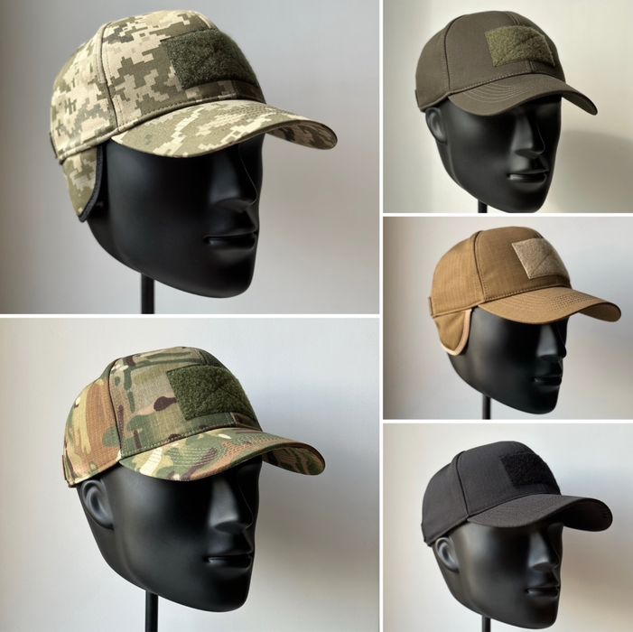 Тепла бейсболка мультикам | Зимова бейсболка олива | Кепка на флісі