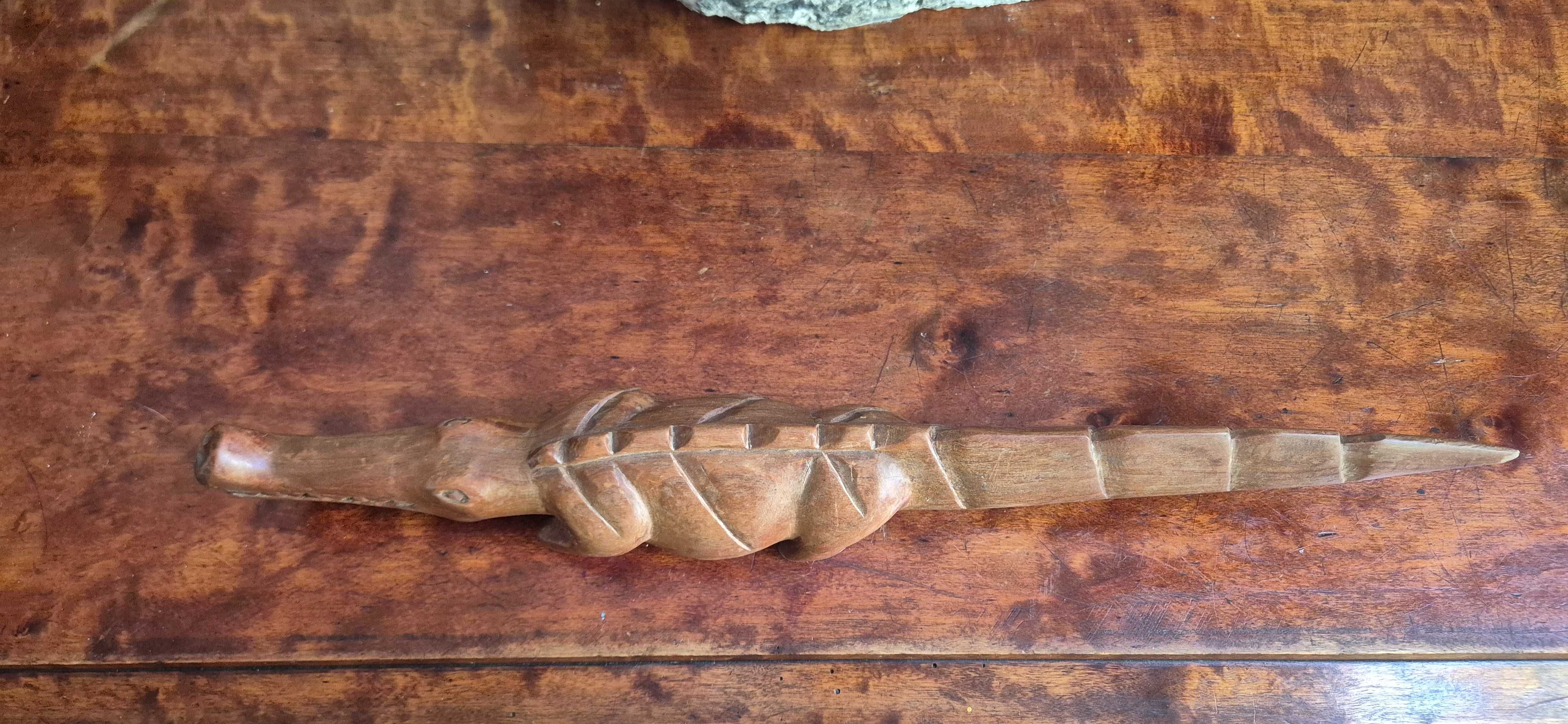 Sztuka rdzenna plemienna Afryki drewniana rzeźba krokodyl aligator