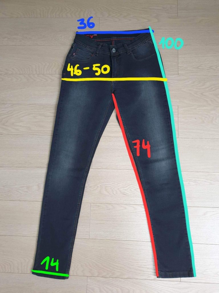 Spodnie 32/30 jeansy damskie nienoszone taliowane czarny szary