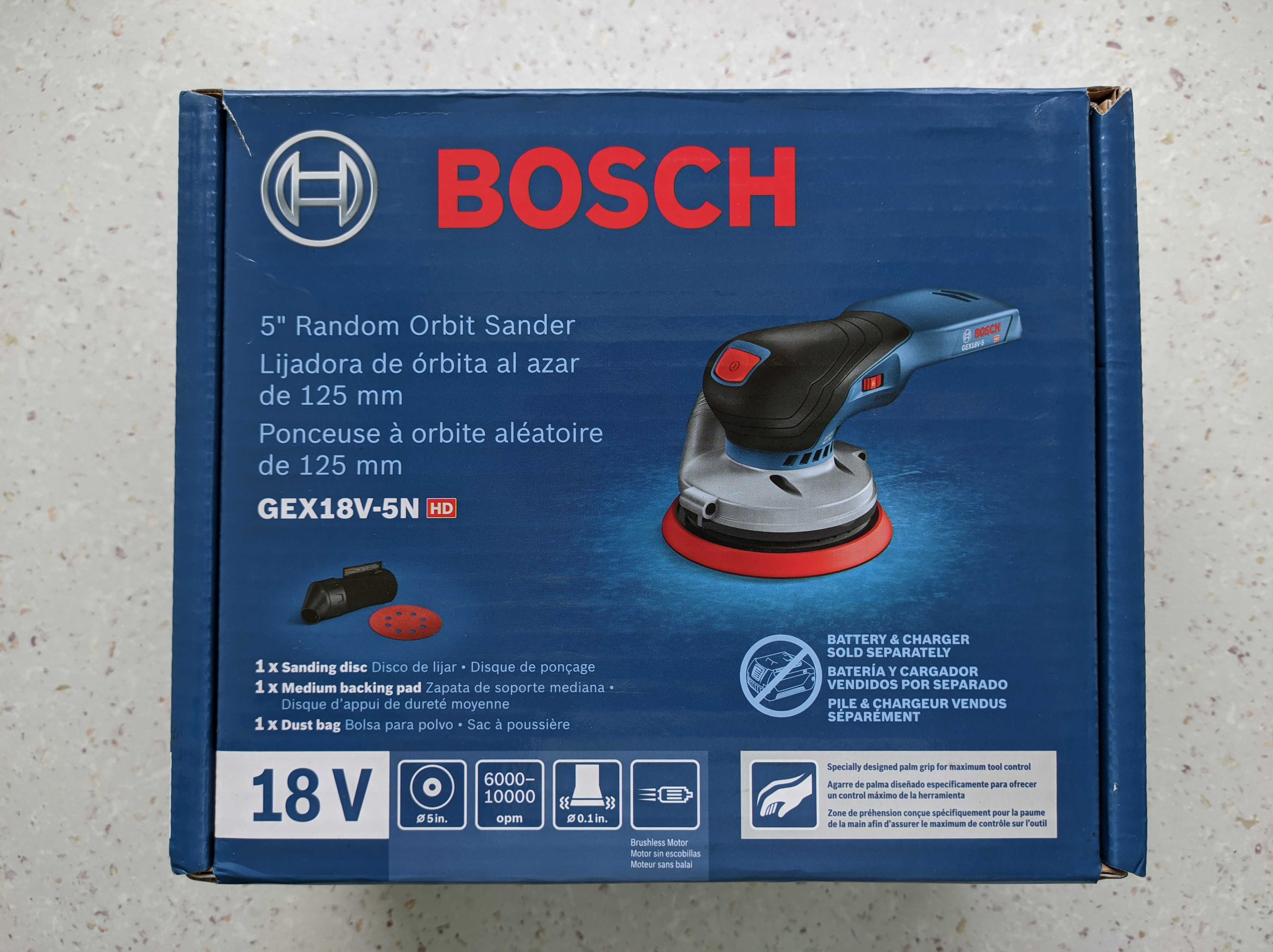 Акумуляторна ексцентрикова шліфувальна машина Bosch GEX18V-5N 18V-125