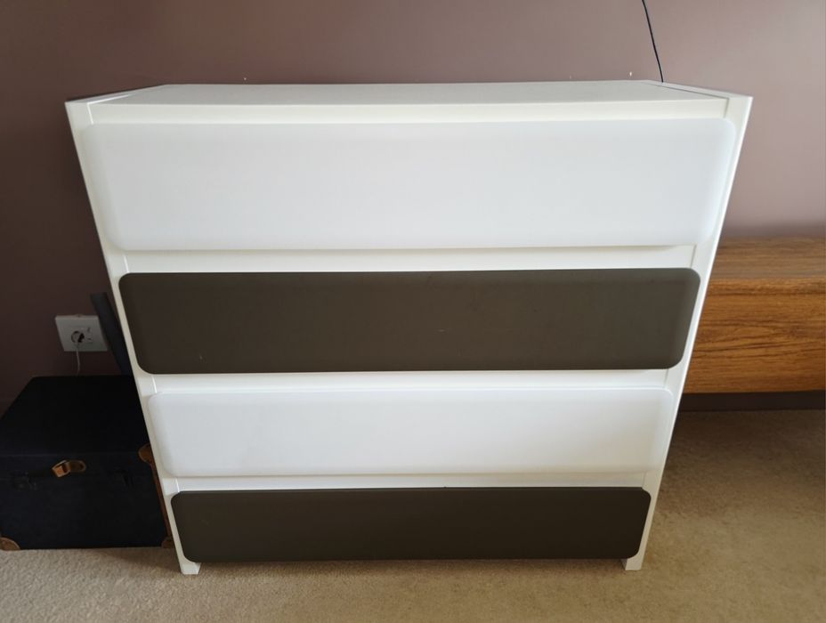 Komoda Possi Black Red White, 42x95x wys. 90