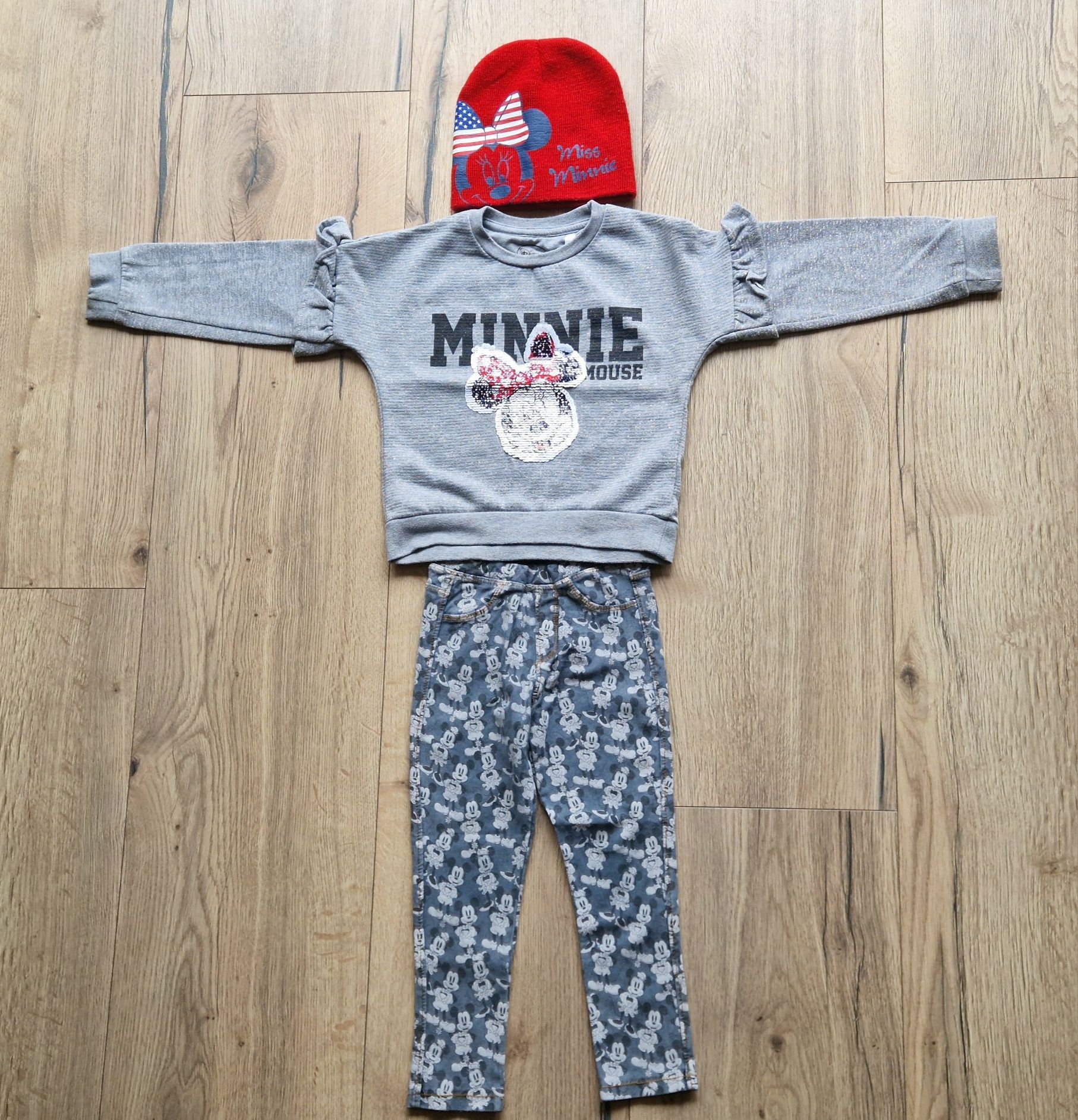 Zestaw Minnie bluza, legginsy i czapka r.104