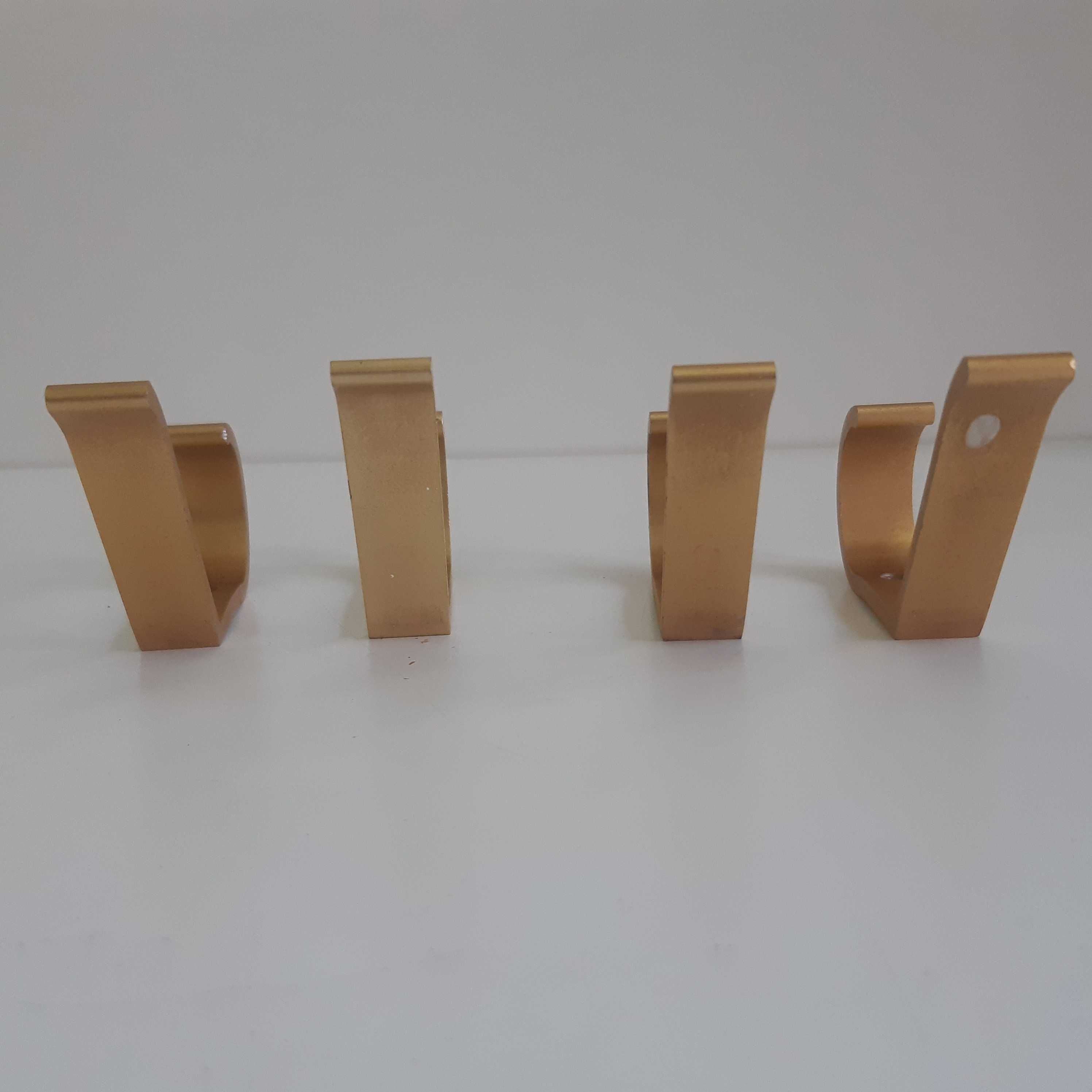 4 Cabides Parede Porta Gancho Duplo Alumínio Anodizado Dourado