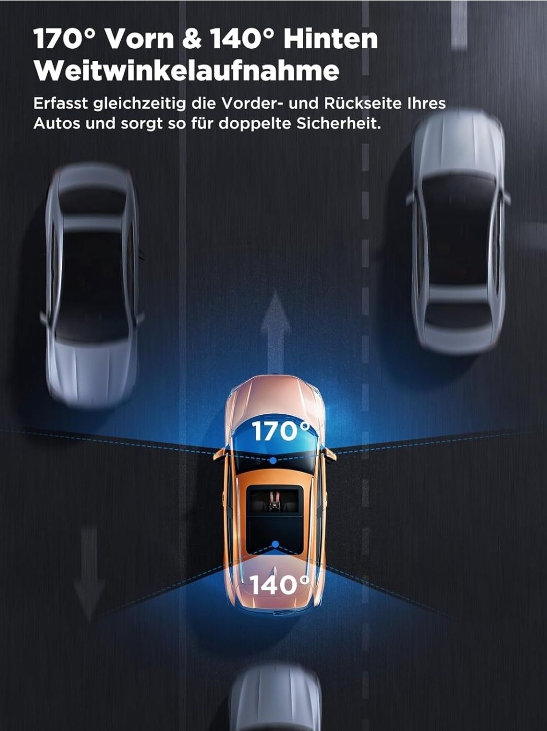 Topabol Kamera Samochodowa – Dashcam 4K + 1080P z Przodu i z Tyłu Nowa