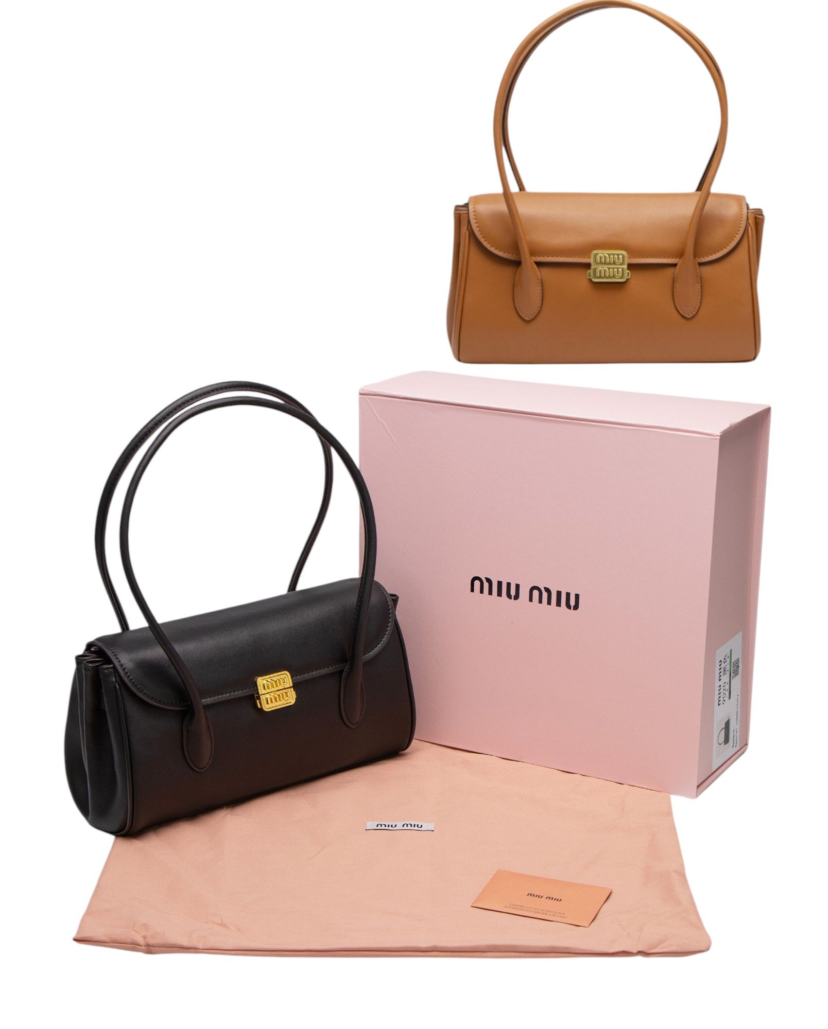 Сумка жіноча Miu Miu Black Leather Shoulder Bag Black Brown