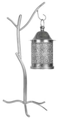 Latarnia Wisząca Lampa Lampion Stojący Świecznik Srebrny Taras Ogród