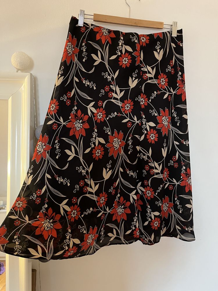 Vintage spódnica w kwiaty maki Witchy