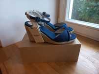 Nowe espadryle na koturnie sandały niebieskie Pepe Jeans 39