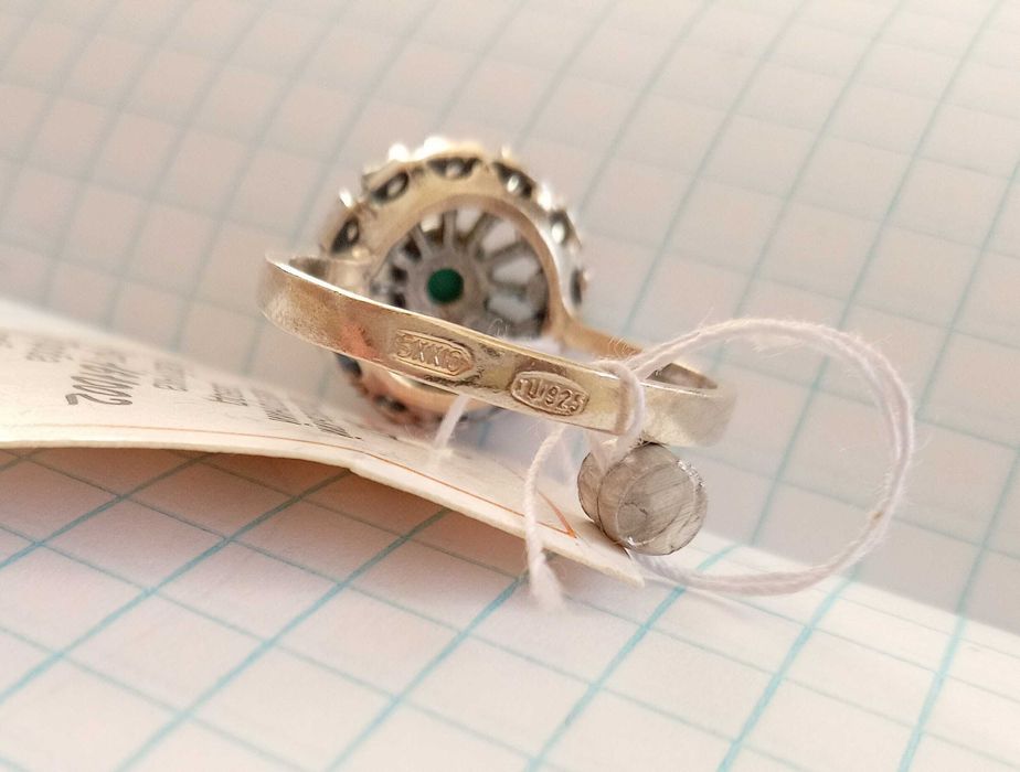 Вінтажний перстень з бірюзою натуральною Кольцо розмір 18,5 Срібло 925