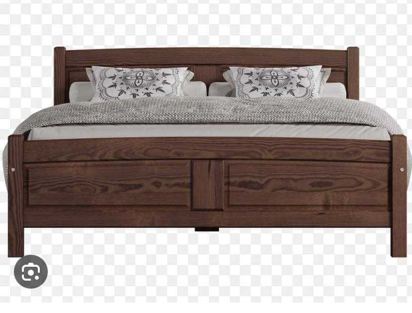 Łóżko drewniane bez materaca 140 x 200 cm + 2 szafki nocne orzech