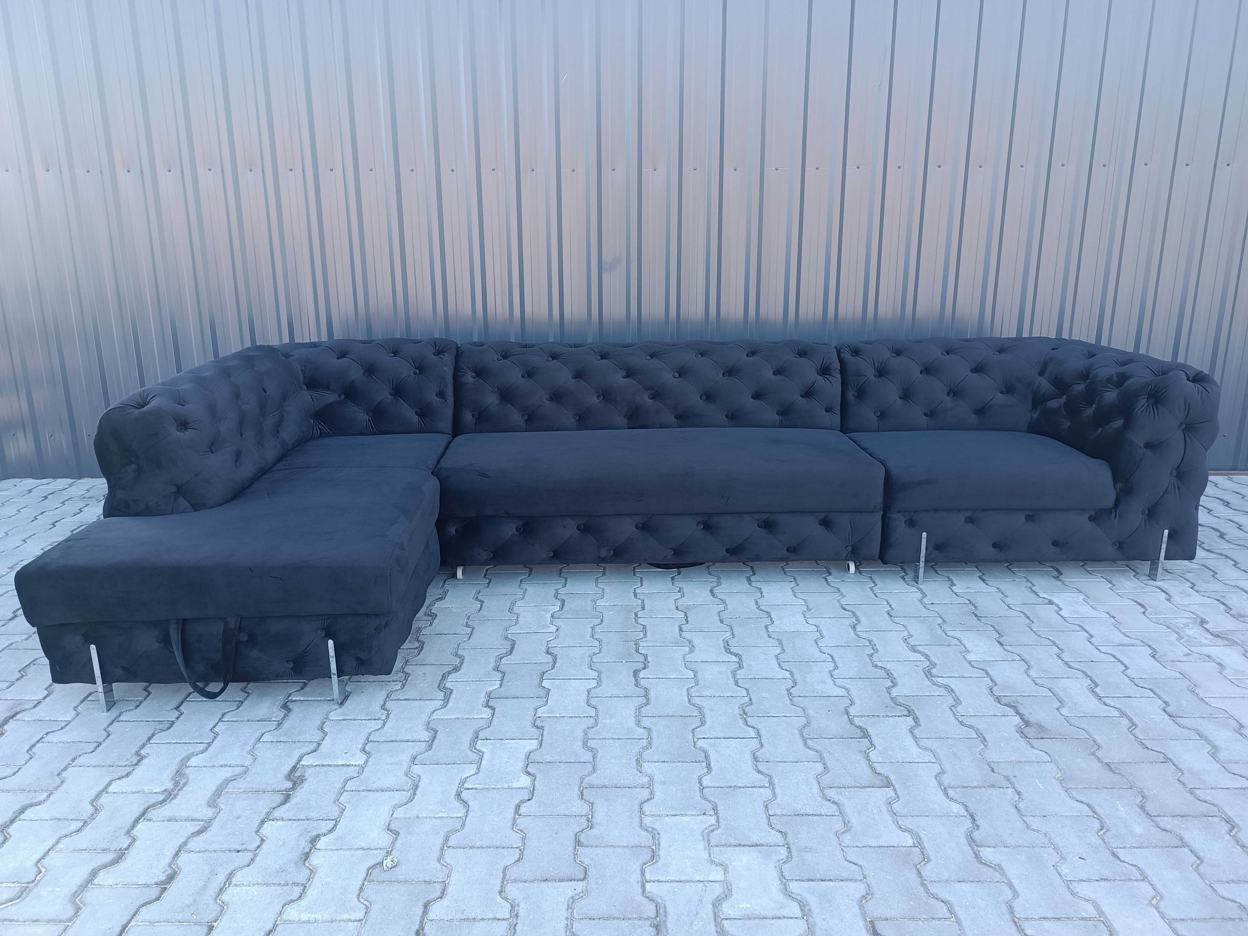 Narożnik Chesterfield pikowany Glamour
