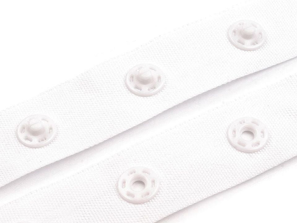 Zatrzaski na taśmie 18 mm ( 1mb ) Biała