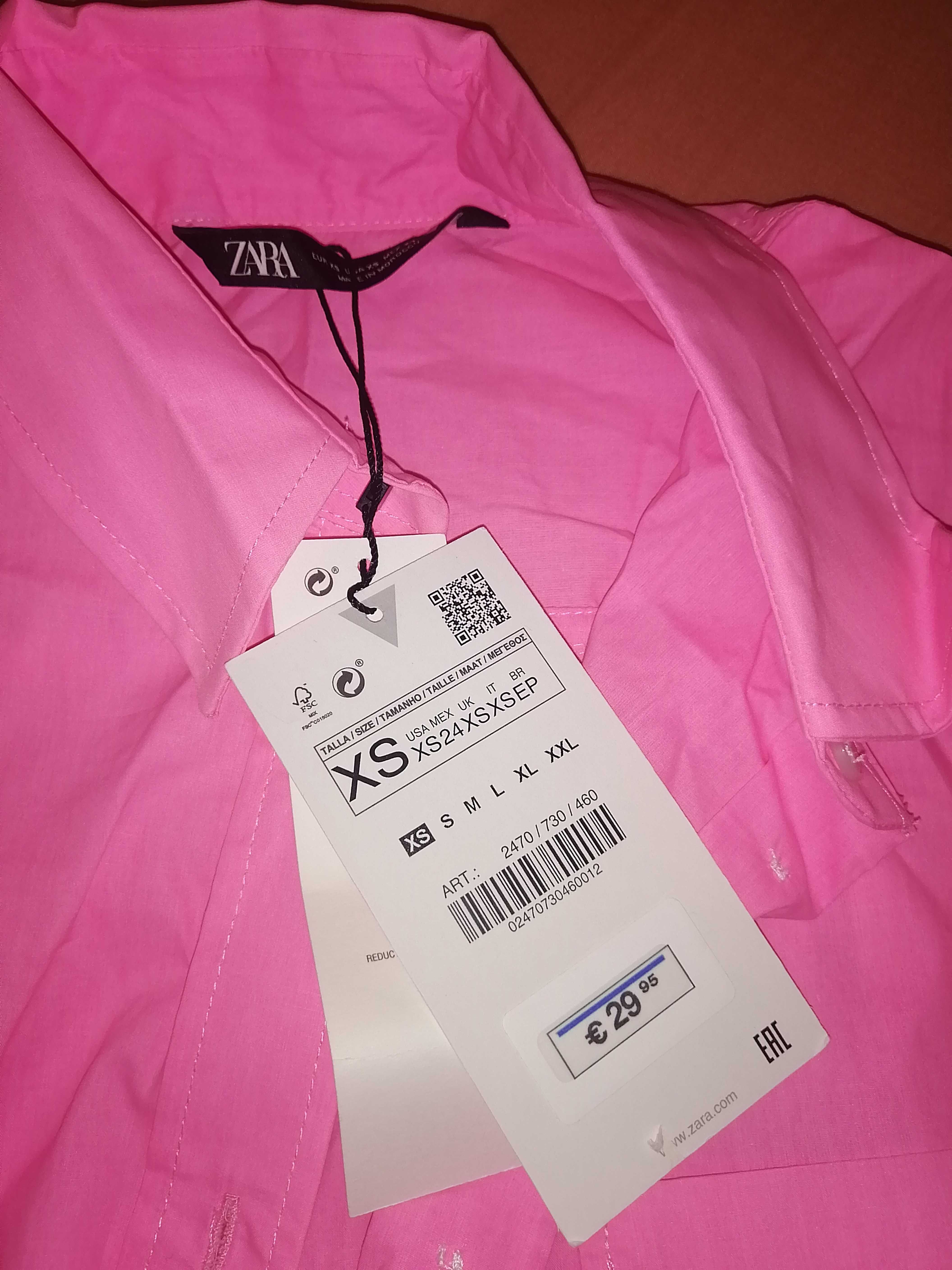 Camisa rosa fashion zara estilo oversize XS