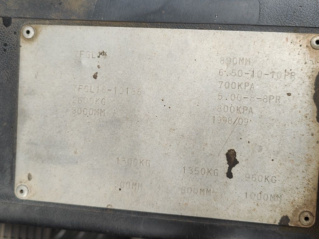 Wózek widłowy Toyota  7FG15 Lpg  podnosi 3.5M Manual