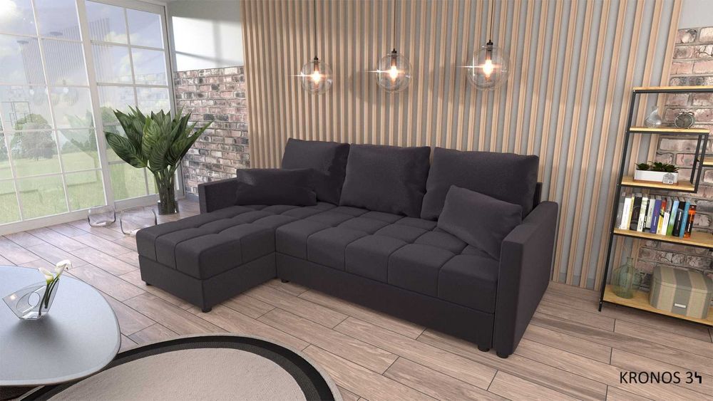 NOWY Narożnik z funkcją spania DOMINO L, Rogówka PRODUKT OD PRODUCENTA