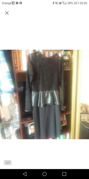 Sukienka Zara skórzana baskinka L