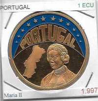 D. Maria II da Glória - - - 1 Ecu - 1997 - - - - - Moeda