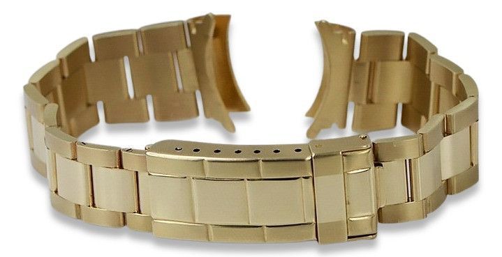 Złota bransoleta 14k 585 do zegarka męskiego typu Rolex mbw017y B