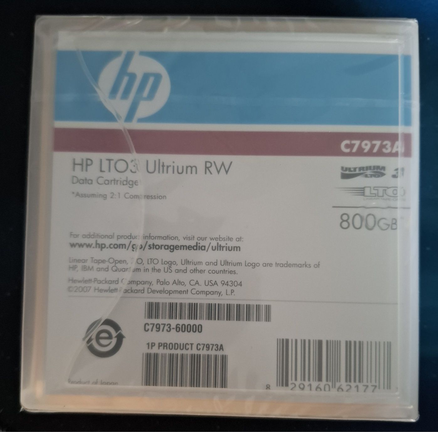 Cartucho de dados HP LTO3 Ultrium RW (C7973A) NOVO