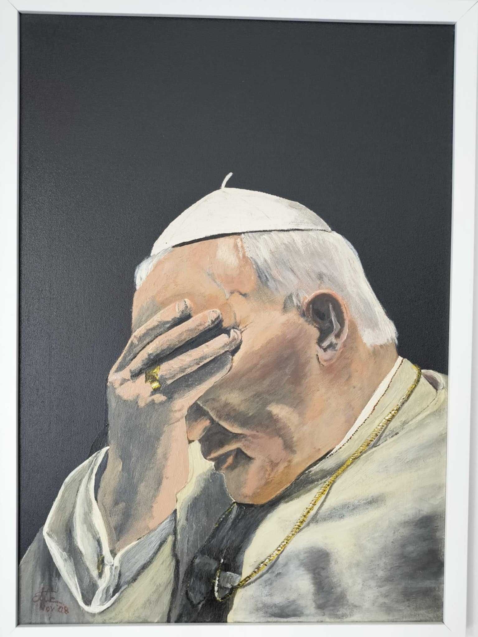 Jan Paweł II, obraz akrylowy na płótnie, format 50 x 70cm,