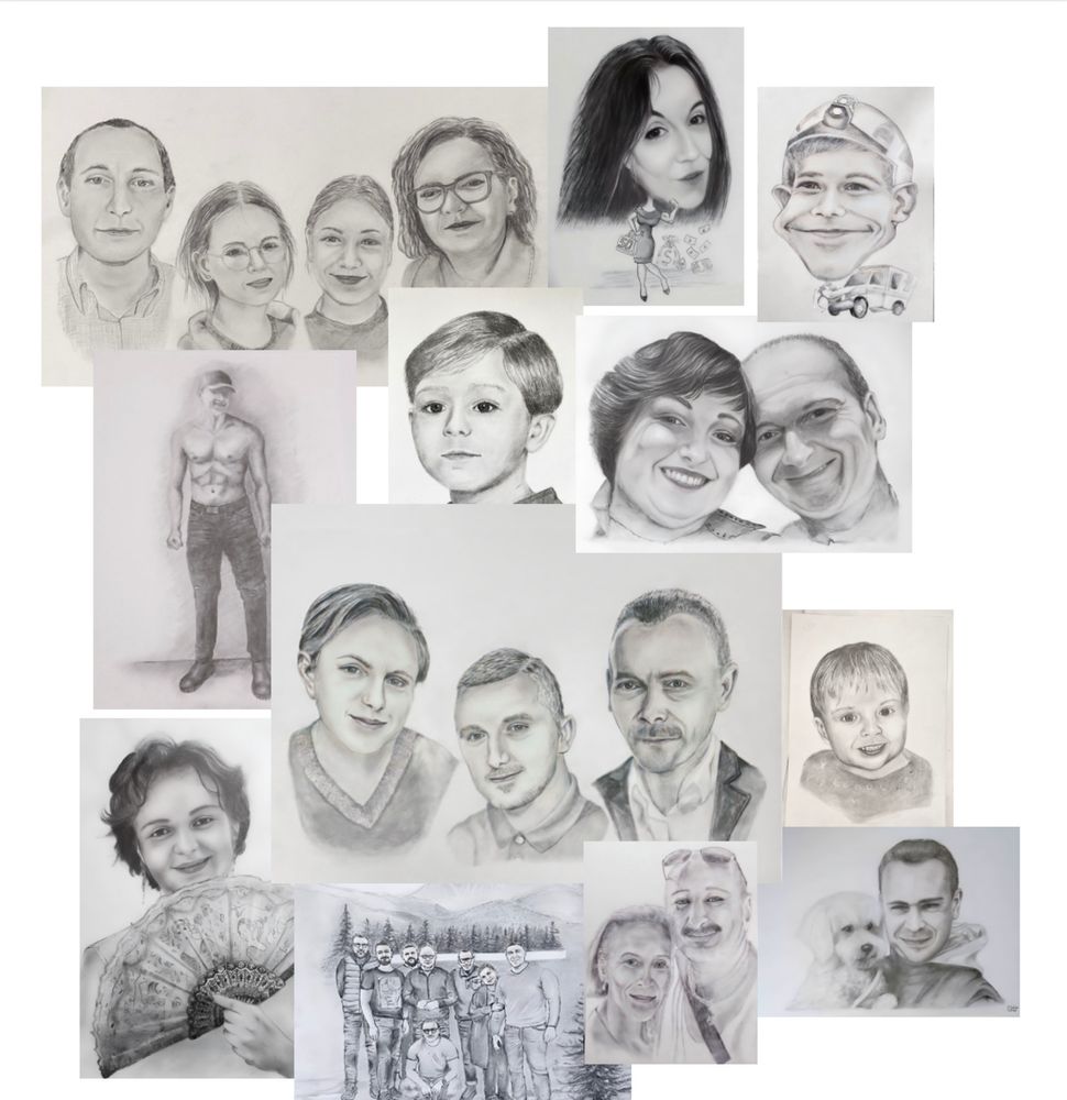 Portrety, karykatury ze zdjęć - dzieci, dorośli, rodziny