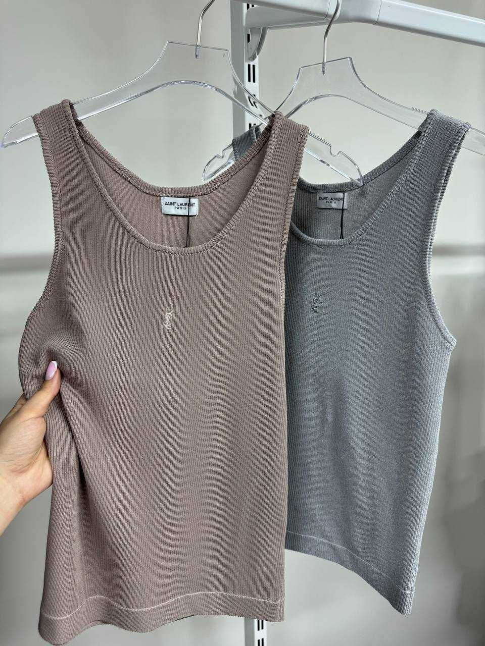 Майка жіноча YSL (сіра та бежева) S, M, L