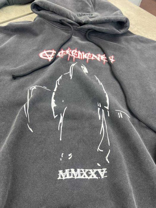 Черная кофта Vetements свитшот Ветмо худи с принтом оверсайз sg279