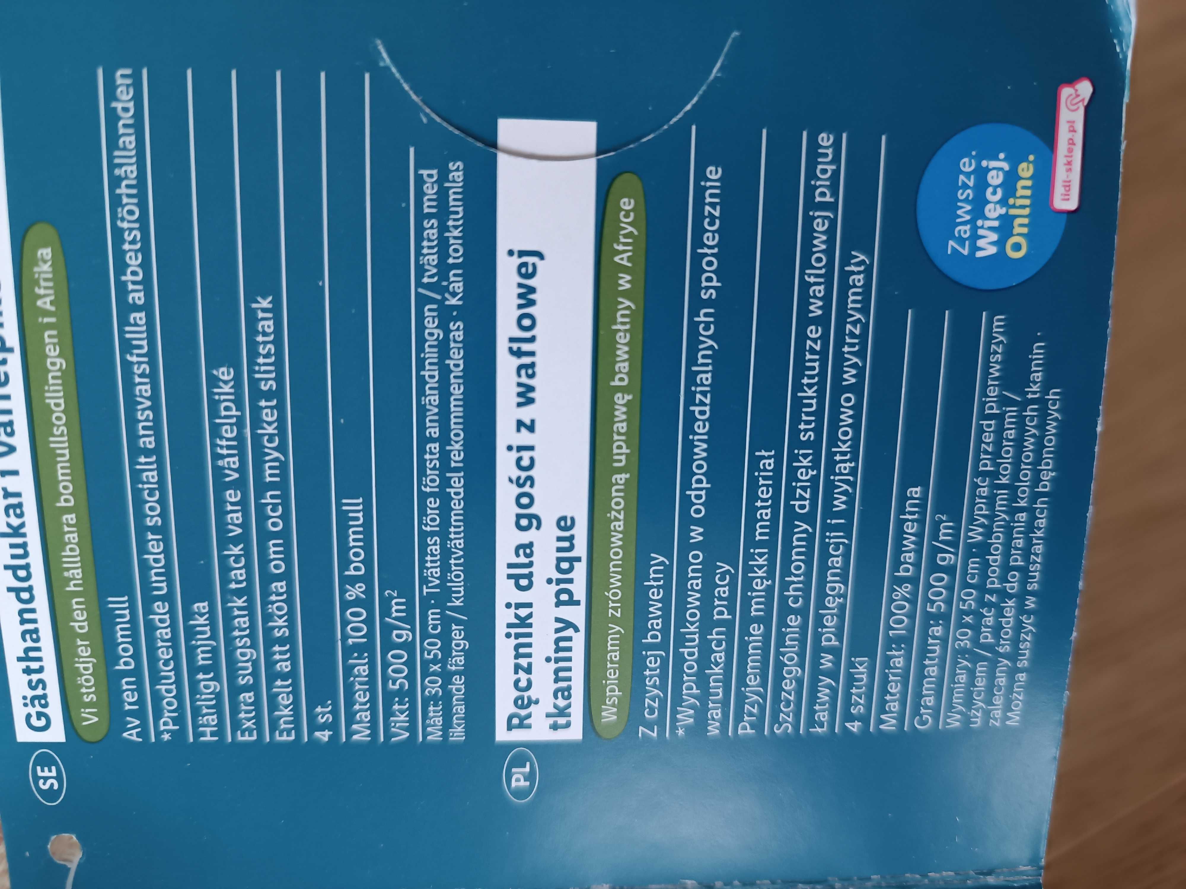 Dwa ręczniczki z waflowej tkaniny nowe