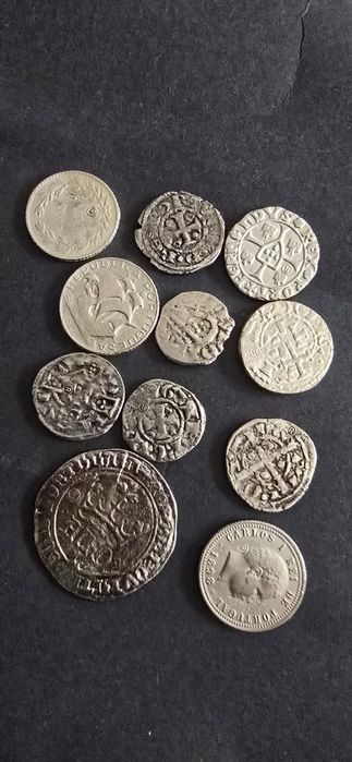 Moedas pequenas para colecção em prata réplicas