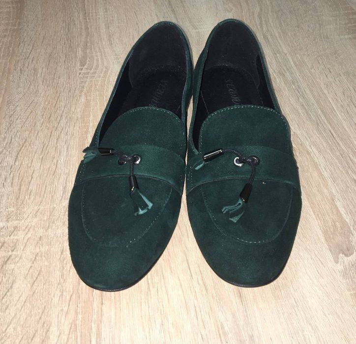 Туфлі зелений велюр