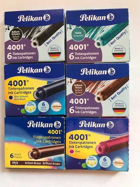 Naboje atramentowe Pelikan 4001 krótkie zestaw 2 opakowania po 6 szt.