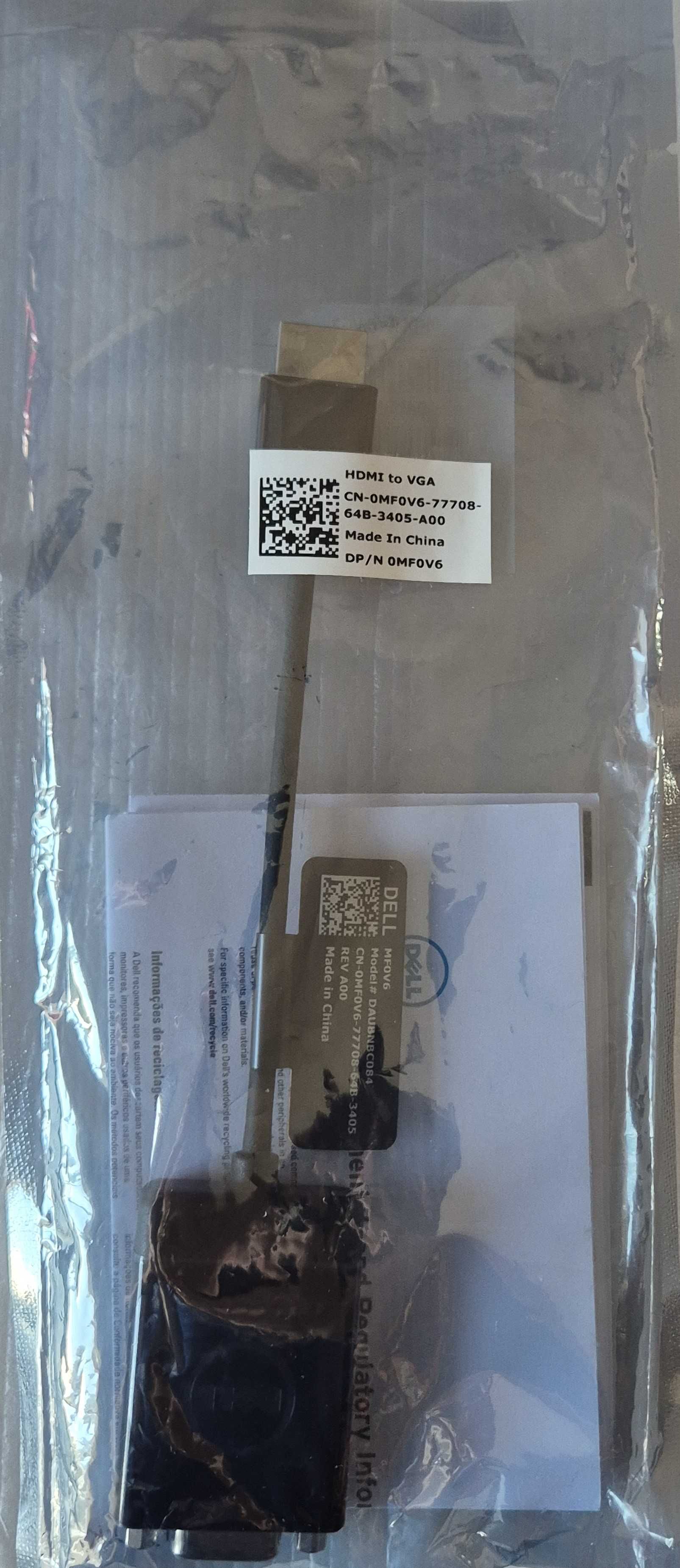 Adaptador Dell HDMI para VGA [NOVO]