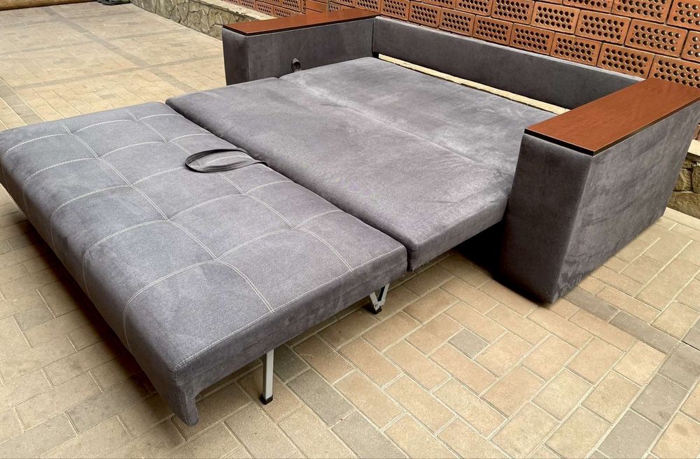 Сучасний диван з підлокітниками-тумбами з ВЕЛИЧЕЗНИМ сп.містцем 162см