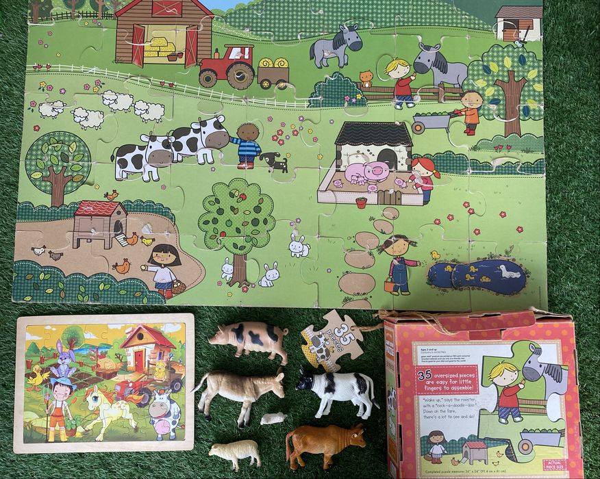 Os Animais da Quinta Puzzle Gigante Na Quinta Puzzle de madeira Quinta