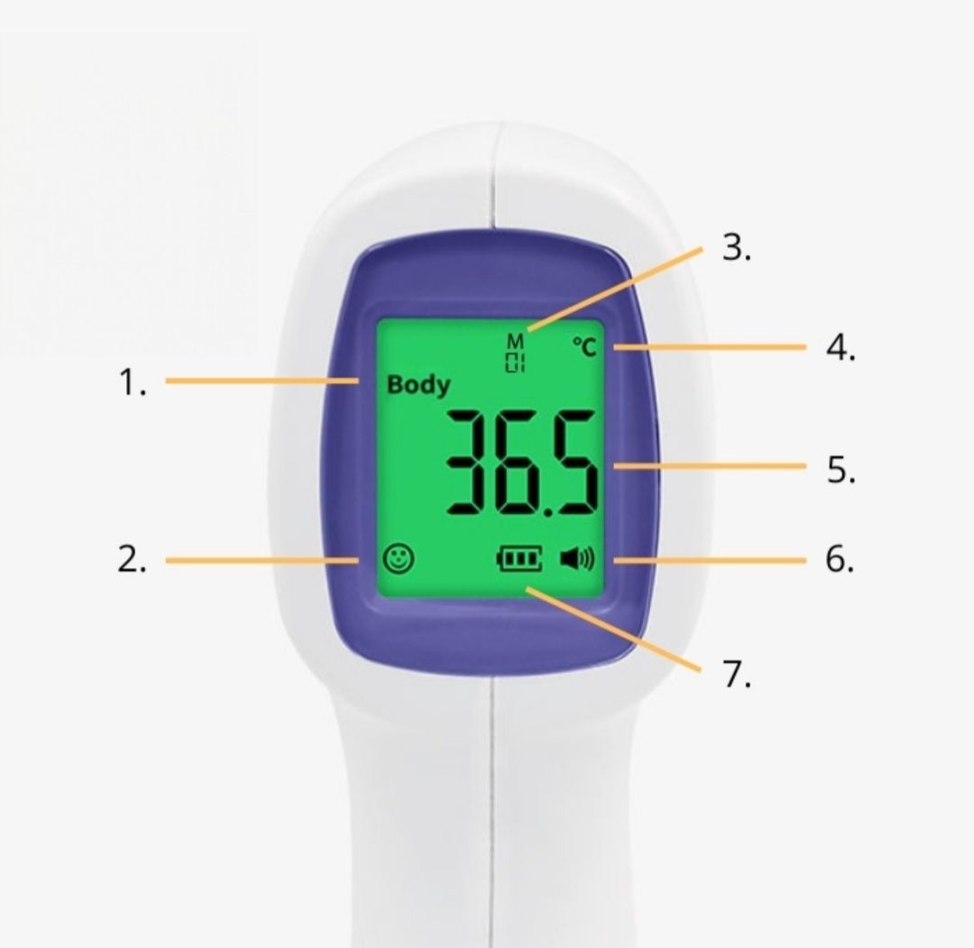 Termometr bezdotykowy elektroniczny LCD cyfrowy podczerwień dokładny